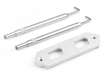 Batterij Tie Down Kit Hold Down Staaf Met Roestvrij Lade Haken Voor Honda Civic/Crx S2000 Voor Acura Integra rsx Zonder Logo zilverachtig