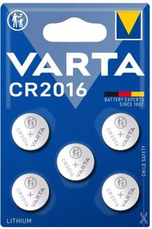 Batterij Varta knoopcel CR2016 lithium blister a 5stuk