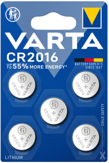 Batterij Varta knoopcel CR2016 lithium blister a 5stuk
