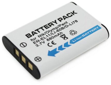 Batterij Voor Olympus Li-60B, Li60B En Olympus FE-370, FE370, X-880, X880, C-575, c575 Digitale Camera 1 stk accu