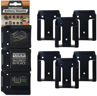 Batterijhouders Stanley/Black&Decker/Porter Kabel | Zwart | 6 stuks - BM-SBP-BLK-6