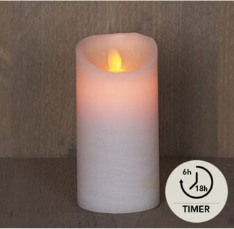 Batterijverlichting kaars wax rustiek met bewegende vlam 15 cm Anna's Collection