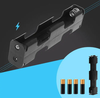 Battery Holder 4x AA Long Back Case 6V Dual Layers Double-sided Box 9V Button Plastic Storage Container Soldering Connecting