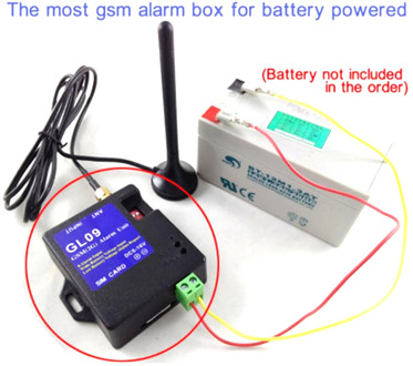 Battery operated App control GL09 GSM Alarm system 2G SMS Alert Wireless alarm