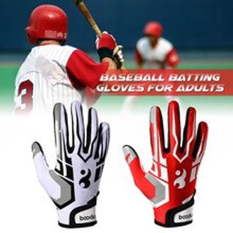 Batting Handschoenen Unisex Baseball Softbal Batting Handschoenen Anti-Slip Batting Handschoenen Voor Volwassenen wit / S