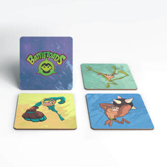 Battletoads Rash Pimple Zitz Square Coaster Set