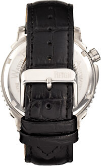 Bauer automatisch semi-skelet lederen band horloge - maat Wit