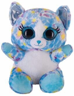 Bauer Pluche knuffeldier blauwe kat/poes 20 cm - Knuffel huisdieren