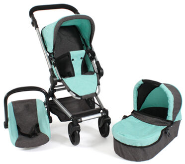BAYER CHIC 2000 Fides 3 in 1 combi poppenwagen melange mint Turquoise