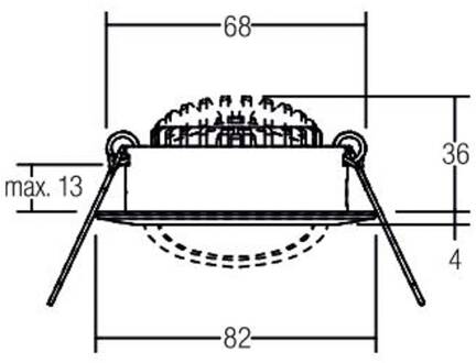 BB03 LED inbouwspot, aan/uit aansluitdoos chroom