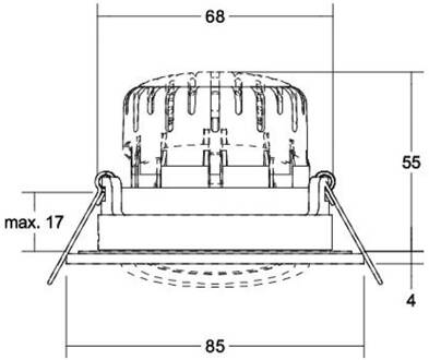 BB23 inbouw IP65 niet dimbaar wit structuurwit