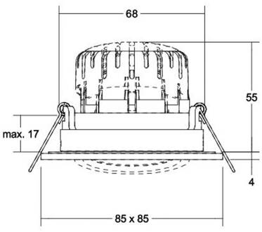 BB25 inbouwspot IP65 RC aansluitdoos zwart mat structuurzwart
