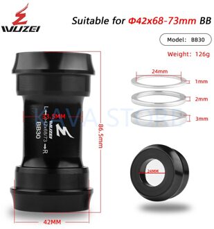 BB30 BB386 BB91 PF30 Dub 24 / 29 Mm Mountainbike Push-In/Schroefdraad Trapas Bb 68 / 73 Mm Voor Sram Shimano Mtb Racefiets