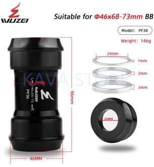 BB30 BB386 BB91 PF30 Dub 24 / 29 Mm Mountainbike Push-In/Schroefdraad Trapas Bb 68 / 73 Mm Voor Sram Shimano Mtb Racefiets