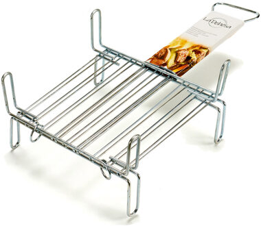 BBQ/barbecue braadrooster - grill verhoger - metaal - 26 x 26 x 8 cm