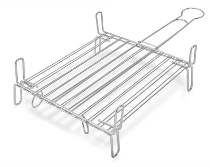 BBQ/barbecue braadrooster - grill verhoger - metaal - 32 x 32 x 8 cm