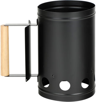 BBQ/Barbecue briketten starter met houten handvat 27 cm - Zwart