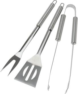 BBQ/barbecue gereedschap set 3-delig RVS - Barbecuegereedschapset