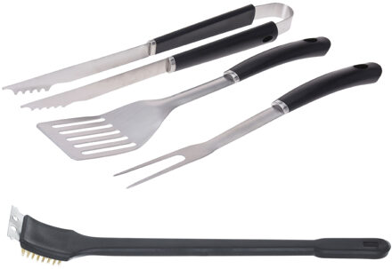 BBQ/barbecue gereedschap set 4-delig RVS - Barbecuegereedschapset