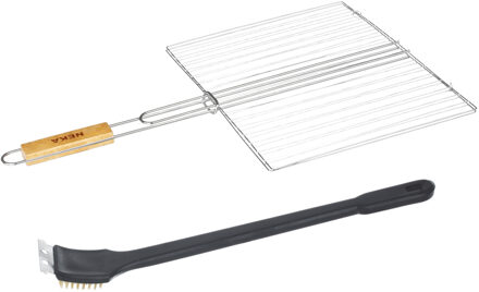 BBQ / Barbecue grill klem - 40 x 30 cm - Incl schoonmaakborstel - Eten maken - Hamburgers klem