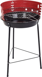 Bbq barbecue half open 33cm verstelbaar rood