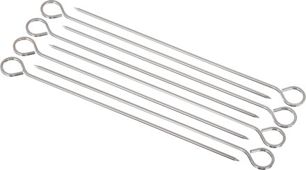 BBQ/barbecue spiezen/vleespennen - van metaal - 8x stuks - 27,5 cm - Spiezen/pennen voor vlees/vis