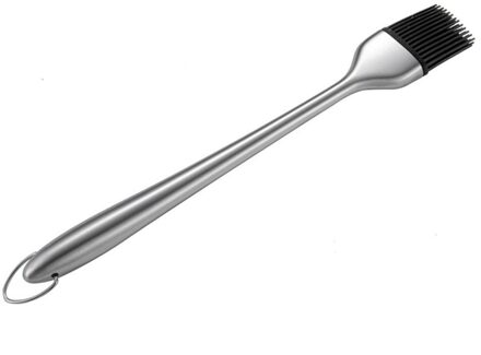 Bbq Borstel Hittebestendige Siliconen Barbecue Borstel Hoofd Afneembare Rvs Handvat Keuken Koken Accessoires lang