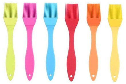 Bbq Borstel Voedsel Siliconen Bakken Kookgerei Keuken Borstel Handvat Gebruiksvoorwerp Kleur Tool Kleine Willekeurige Frosted Barbecu X6H7