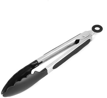 Bbq Clip Staal Anti-Brandwonden Barbecue Lange Tang Non-stick Serveren Koken Kitc Cake Siliconen Salade Grillen Clip 9duim