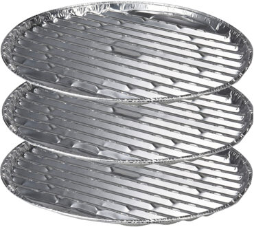 BBQ Collection Barbecue grillschalen - 12x stuks - 35 cm - ovaal - RVS - bbq rooster