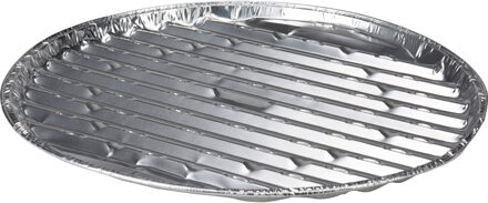 BBQ Collection Barbecue grillschalen - 3x stuks - 35 cm - ovaal - RVS - bbq rooster