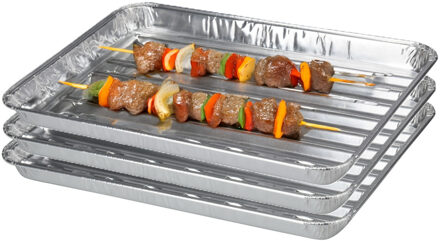 BBQ Collection barbecue grillschalen - Set van 125x stuks - 34 x 32 cm - Vlees grillen - BBQ rooster