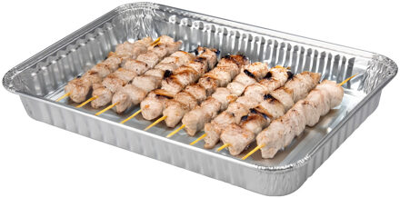 BBQ Collection barbecue grillschalen - Set van 4x stuks - 32 x 23 cm - Vlees grillen - BBQ rooster