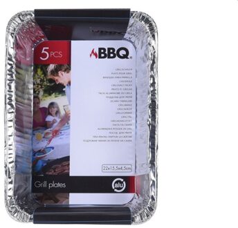 BBQ Collection Grillschalen - 5 stuks - vierkant - 23 x 16 cm - barbecueroosters Multikleur