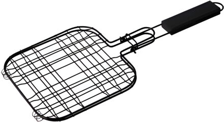 BBQ Collection Hamburgerrek - 20 x 20 cm - staal - zwart - antiaanbaklaag - hamburger grill