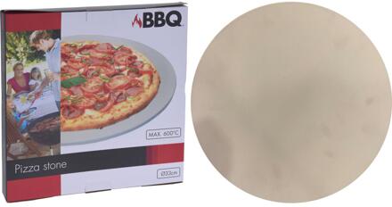 BBQ Collection Keramische pizzasteen voor op de barbecue 33 cm - Pizzaplaten Beige