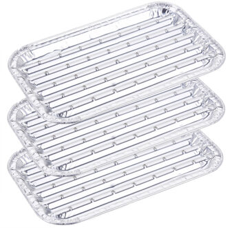 BBQ Collection Set van 10x stuks barbecue grillschalen rechthoekig 11 x 18 cm