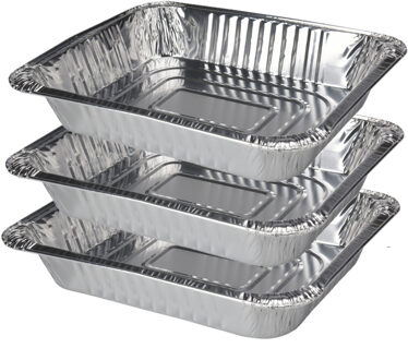 BBQ Collection Set van 6x stuks barbecue bereidingsbakken rechthoek 32 x 26 x 6 cm