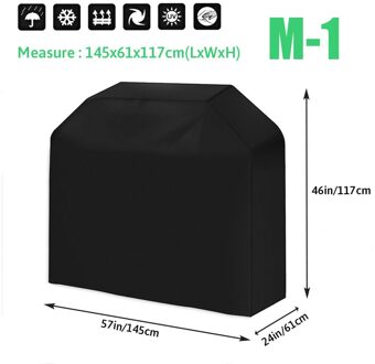 Bbq Cover Waterdichte Weber Zware Grill Cover Anti Dust Regen Uv Voor Elektrische Barbe Barbecue Accessoires Outdoor Tuin M-1