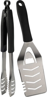 Bbq gereedschap 2-delig zilver