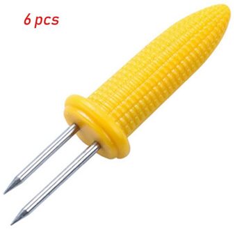 Bbq Gereedschap Multifunctionele Maïs Vork 6 Stuk Rvs Corn Houders Fruit Vork Barbecue Koken Accessoires