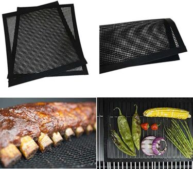 Bbq Grill Mesh Mat Non-stick Koken Herbruikbare Vel Slip Liner Vis Vlees Gereedschap