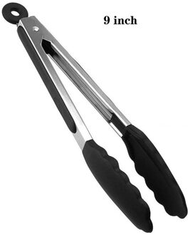 Bbq Grillen Tong Salade Serveren Voedsel Tong Rvs Metalen Keuken Tang Barbecue Koken Keuken Gereedschap 9 duim zwart