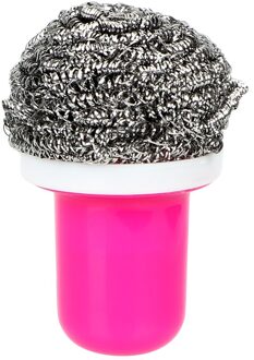 BBQ Grills Washer Reinigingsborstel 3 Kleuren Gadgets Sterke Decontaminatie Staaldraad Bal Keuken Accessoires roos rood