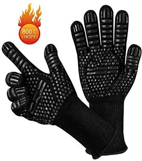 Bbq Handschoenen 800 Graden Warmte-isolatie, Brandwerende, Antislip Siliconen Handschoenen, Barbecue Handschoenen, gebruikt Voor Koken Oven Barbecue A1