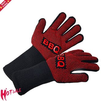 Bbq Handschoenen Hittebestendige Barbecue Grill Handschoen Ovenwanten Silicone Geïsoleerde Bakken Koken Grillen Oven Handschoenen Bbq Accessoires 1 stuk