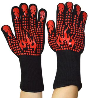 Bbq Handschoenen Hoge Temperatuur Hittebestendige Brandwerende Magnetron Keuken Handschoen Ovenwanten Glove-hhy