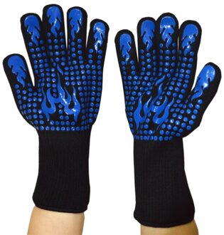 Bbq Handschoenen Hoge Temperatuur Hittebestendige Brandwerende Magnetron Keuken Handschoen Ovenwanten Glove-lhy
