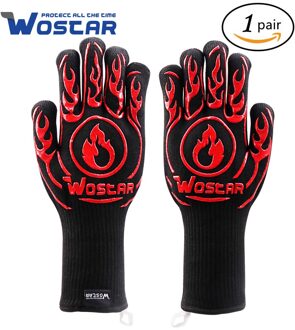 Bbq Handschoenen Hoge Temperatuur Weerstand Ovenwanten 800 Graden Brandwerende Barbecue Warmte Isolatie Magnetron Handschoenen Ovenwanten 1 paar