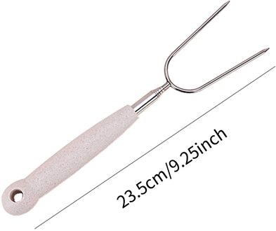 Bbq Intrekbare Barbecue Vork Bbq Rvs Barbecue Vork Stro Handvat Hotdog Vork Stok Barbecue Gereedschap